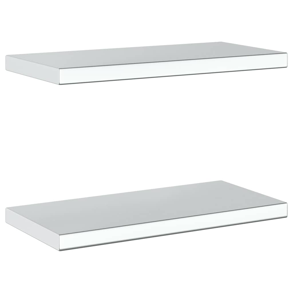 Wandregale 2 Stk. 50x23,5 cm Silbern Edelstahl