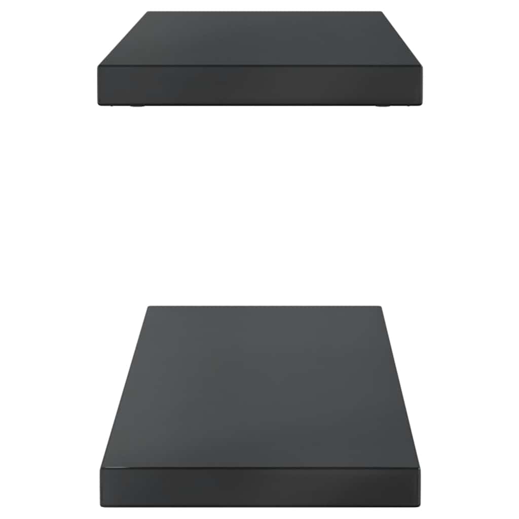 Wandregale 2 Stk. 100x23,5 cm Schwarz Edelstahl