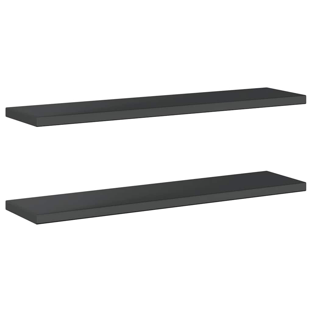 Wandregale 2 Stk. 100x23,5 cm Schwarz Edelstahl
