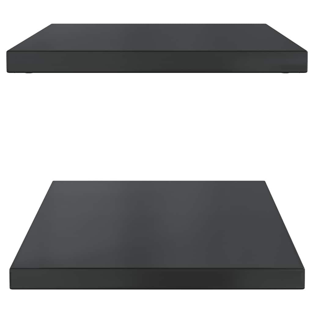 Wandregale 2 Stk. 75x40 cm Schwarz Edelstahl