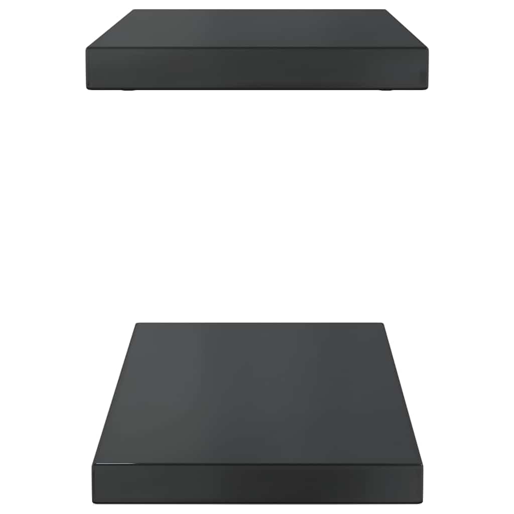 Wandregale 2 Stk. 50x23,5 cm Schwarz Edelstahl