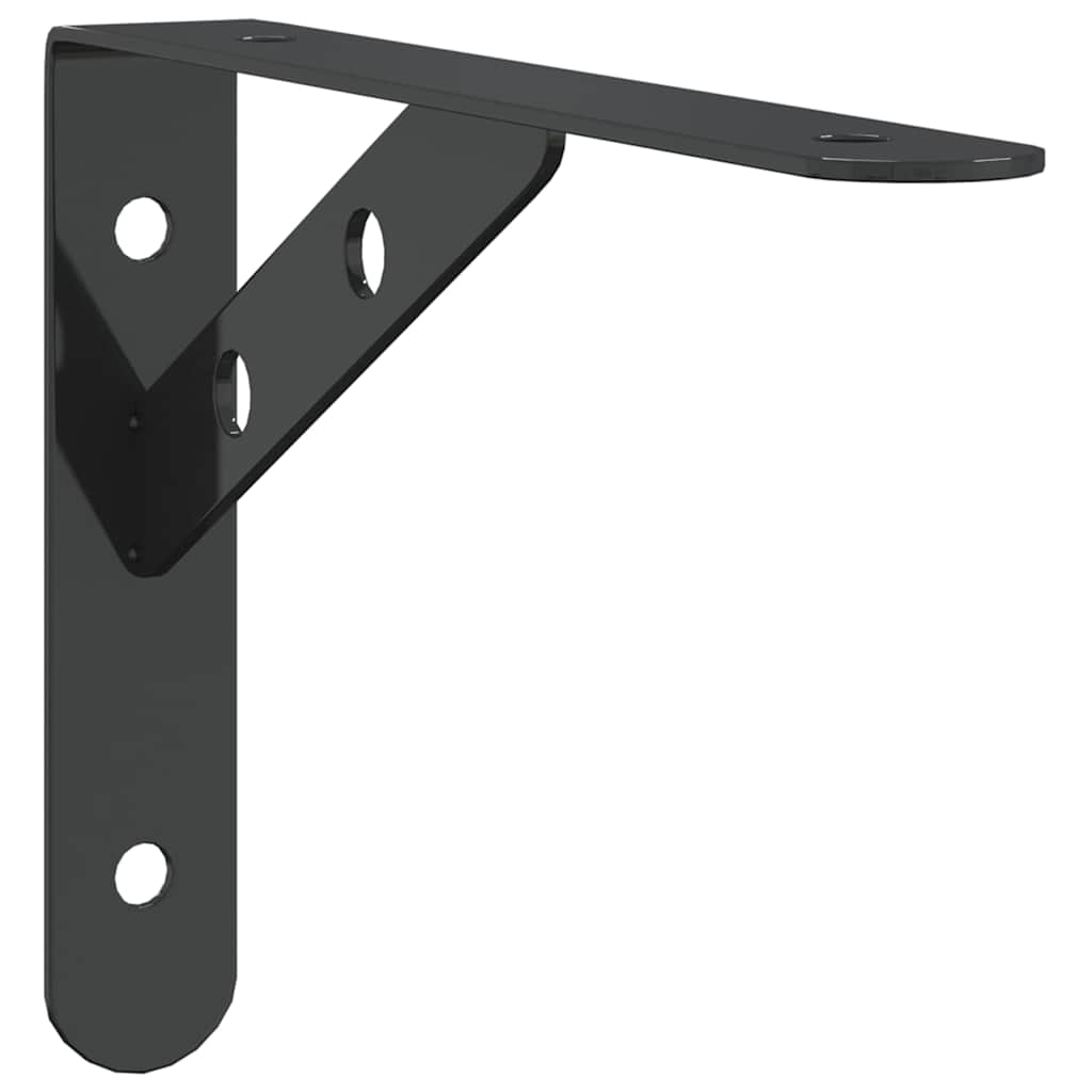 Regalträger 4 Stk. 20x2,5x14 cm Schwarz Edelstahl