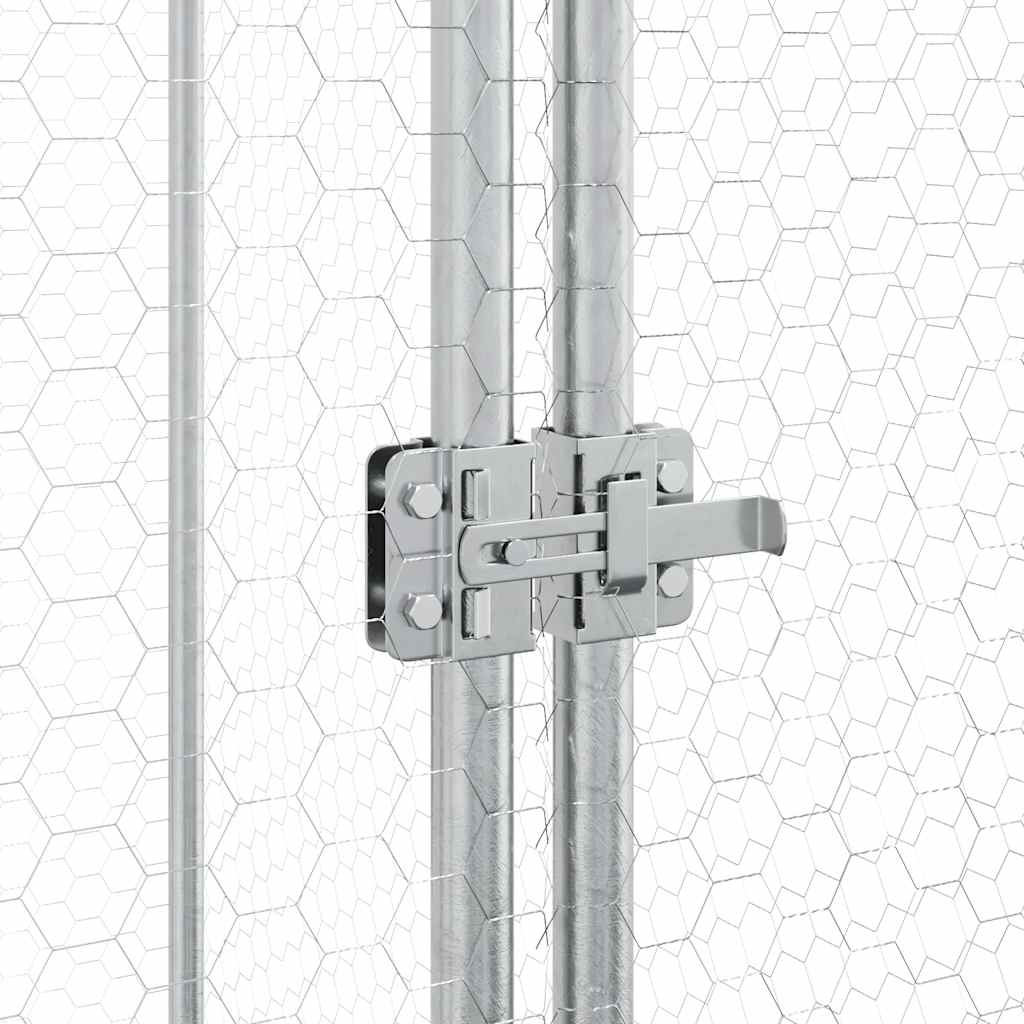 Hühnerkäfig Silbern 200x100x190 cm Verzinkter Stahl