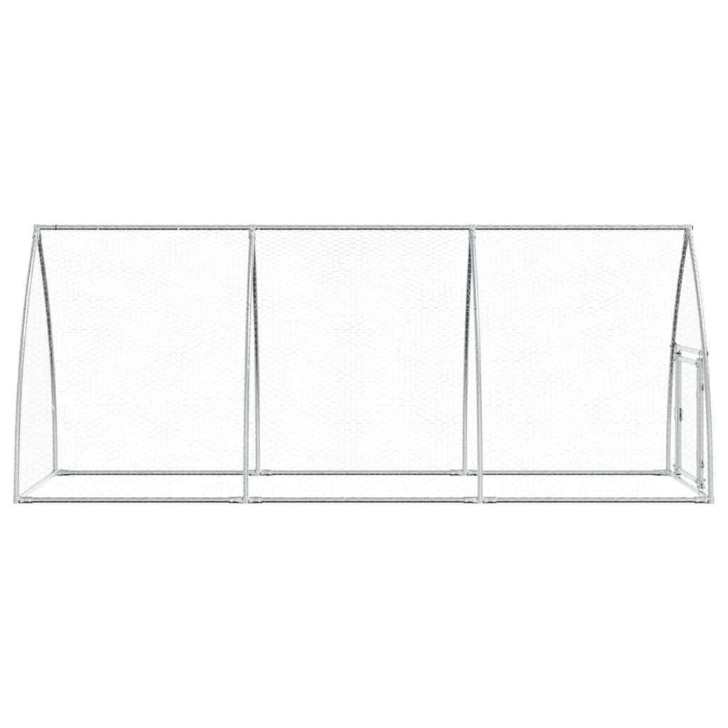 Hühnerkäfig Silbern 300x105x120 cm Verzinkter Stahl