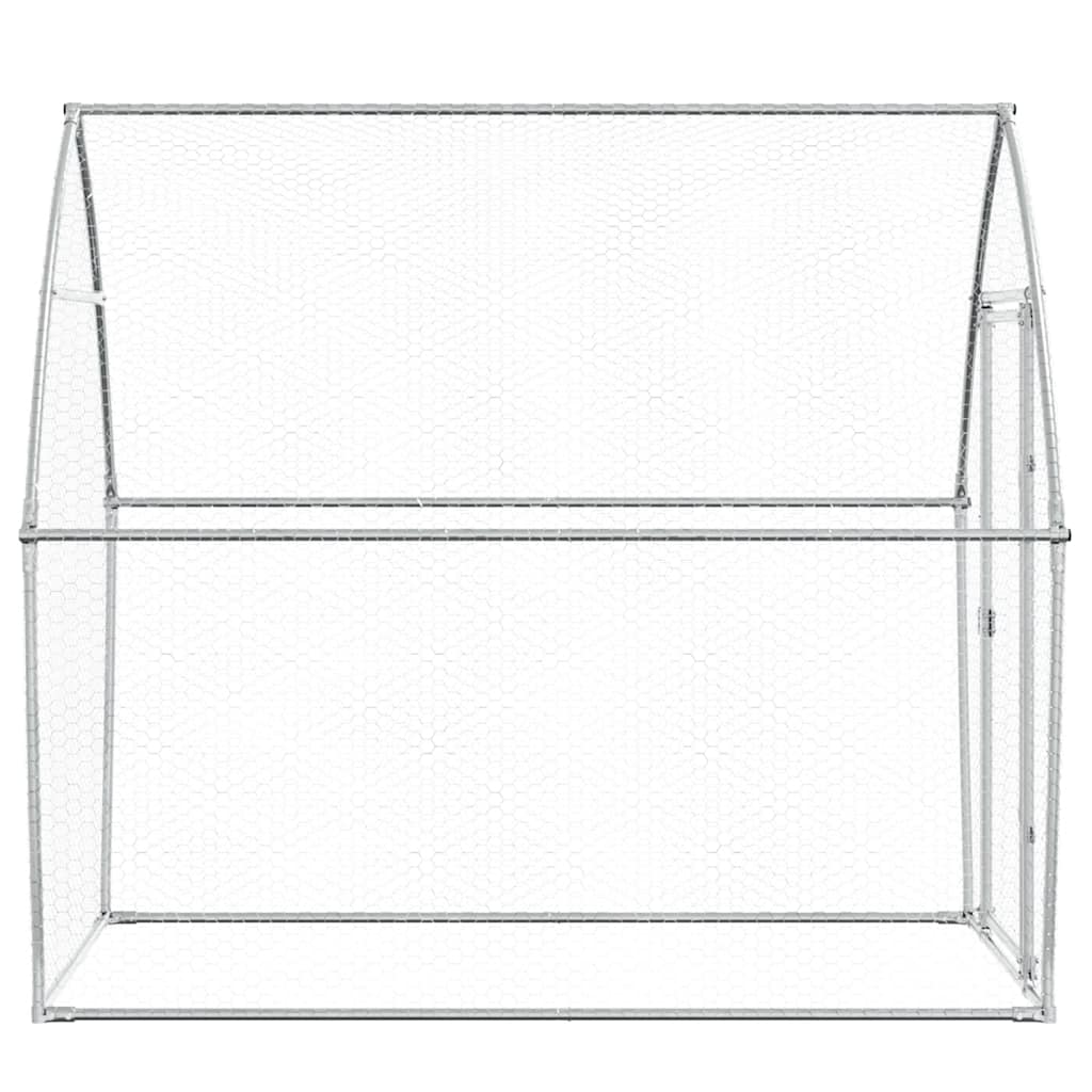 Hühnerkäfig Silbern 200x105x182 cm Verzinkter Stahl