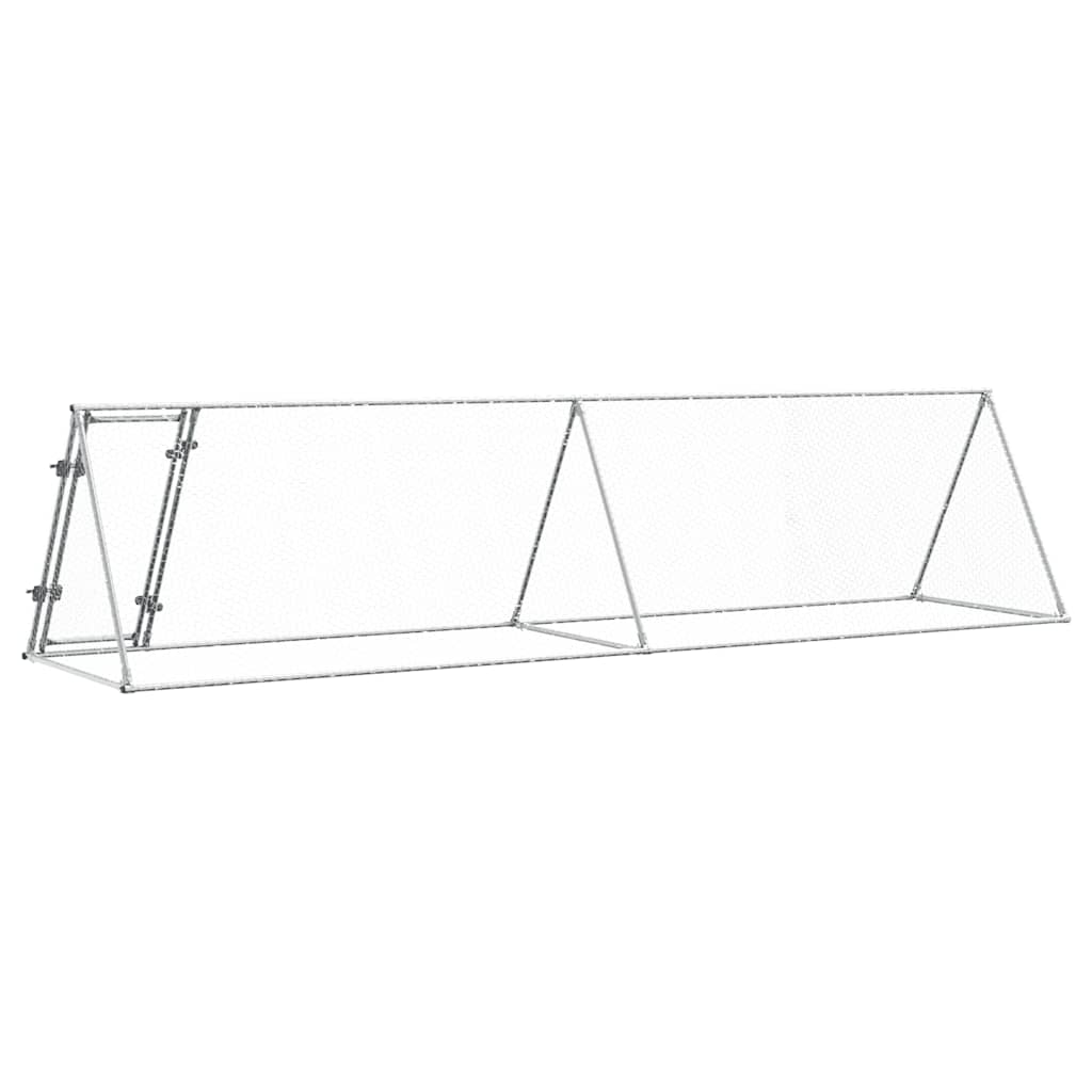 Hühnerkäfig Silbern 400x105x91 cm Verzinkter Stahl