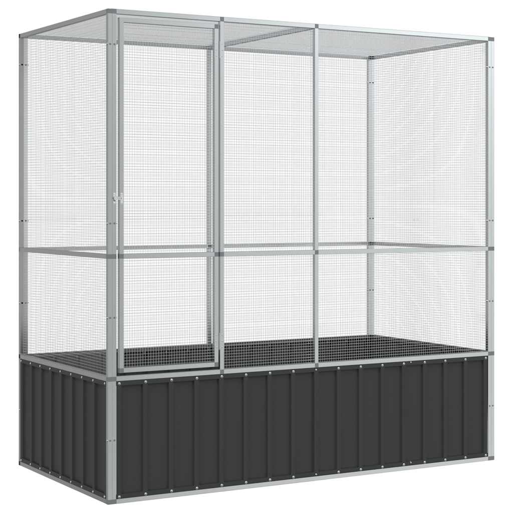 Voliere Silbern 210,5x107x212 cm Stahl