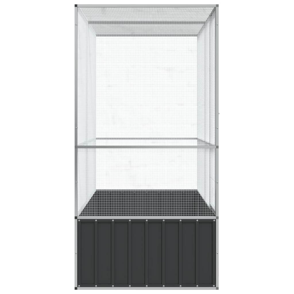 Voliere Silbern 210,5x107x212 cm Stahl
