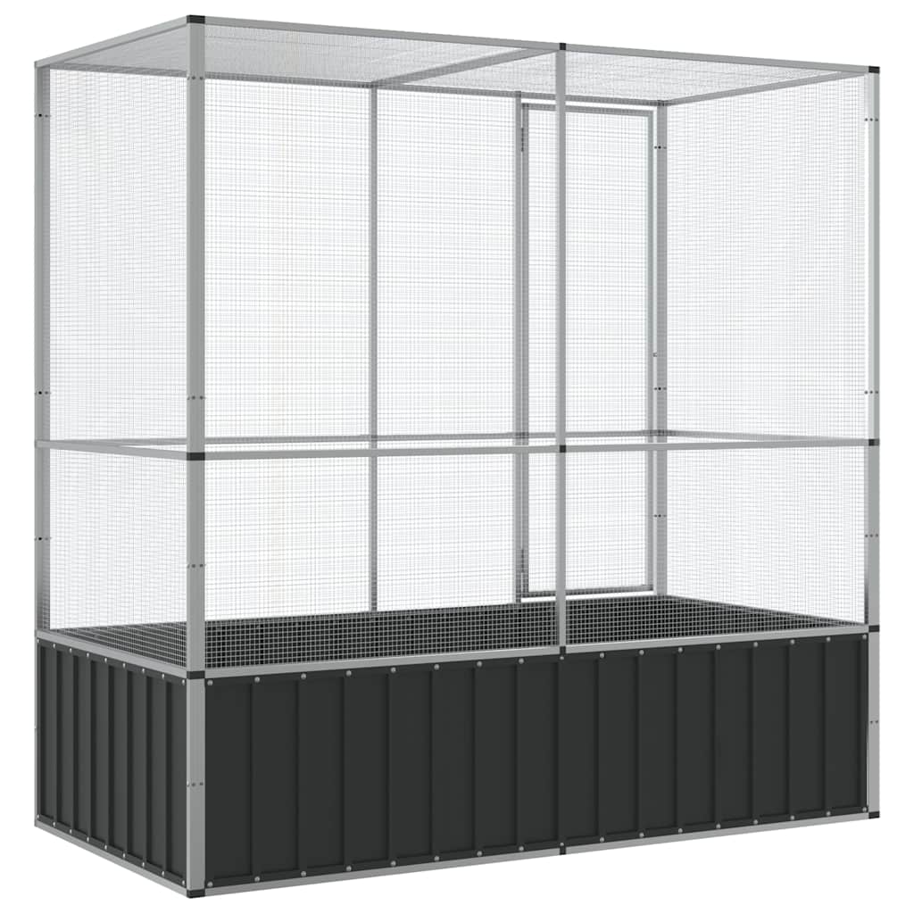 Voliere Silbern 210,5x107x212 cm Stahl