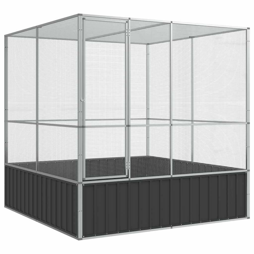 Voliere Silbern 211x207x212 cm Stahl