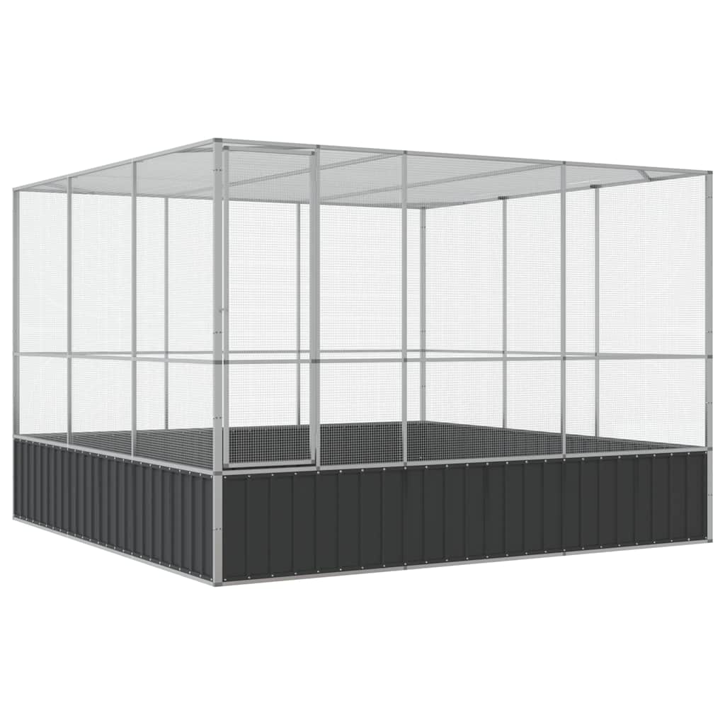 Voliere Silbern 311x307x212 cm Stahl