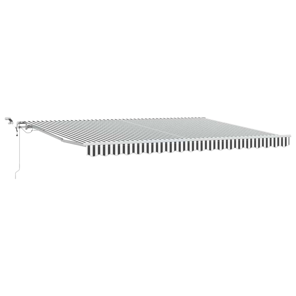 Markise Automatisch mit LED Anthrazit & Weiß 450x300 cm