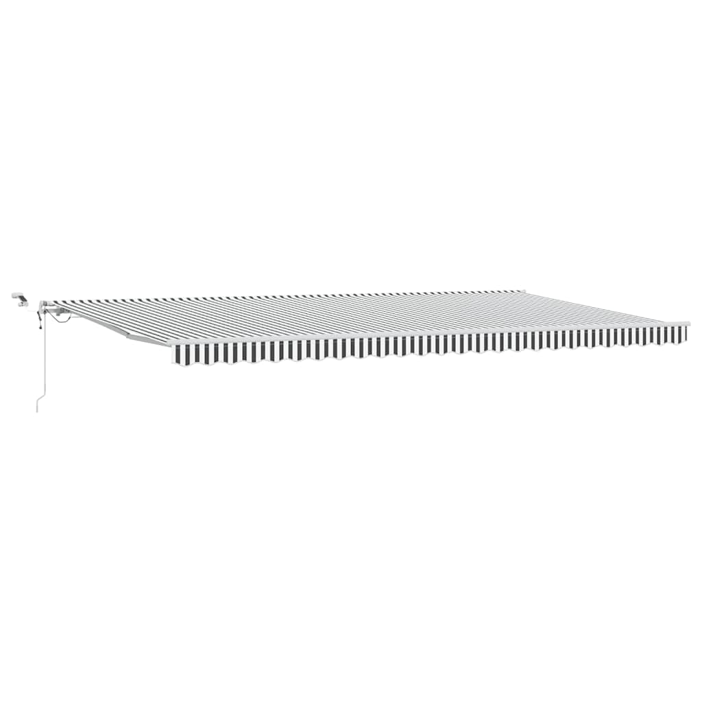 Markise Automatisch mit LED Anthrazit & Weiß 600x300 cm