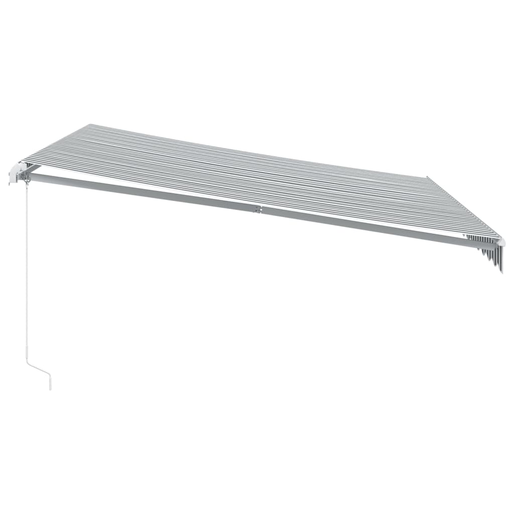 Markise Manuell mit LED Anthrazit & Weiß 400x350 cm