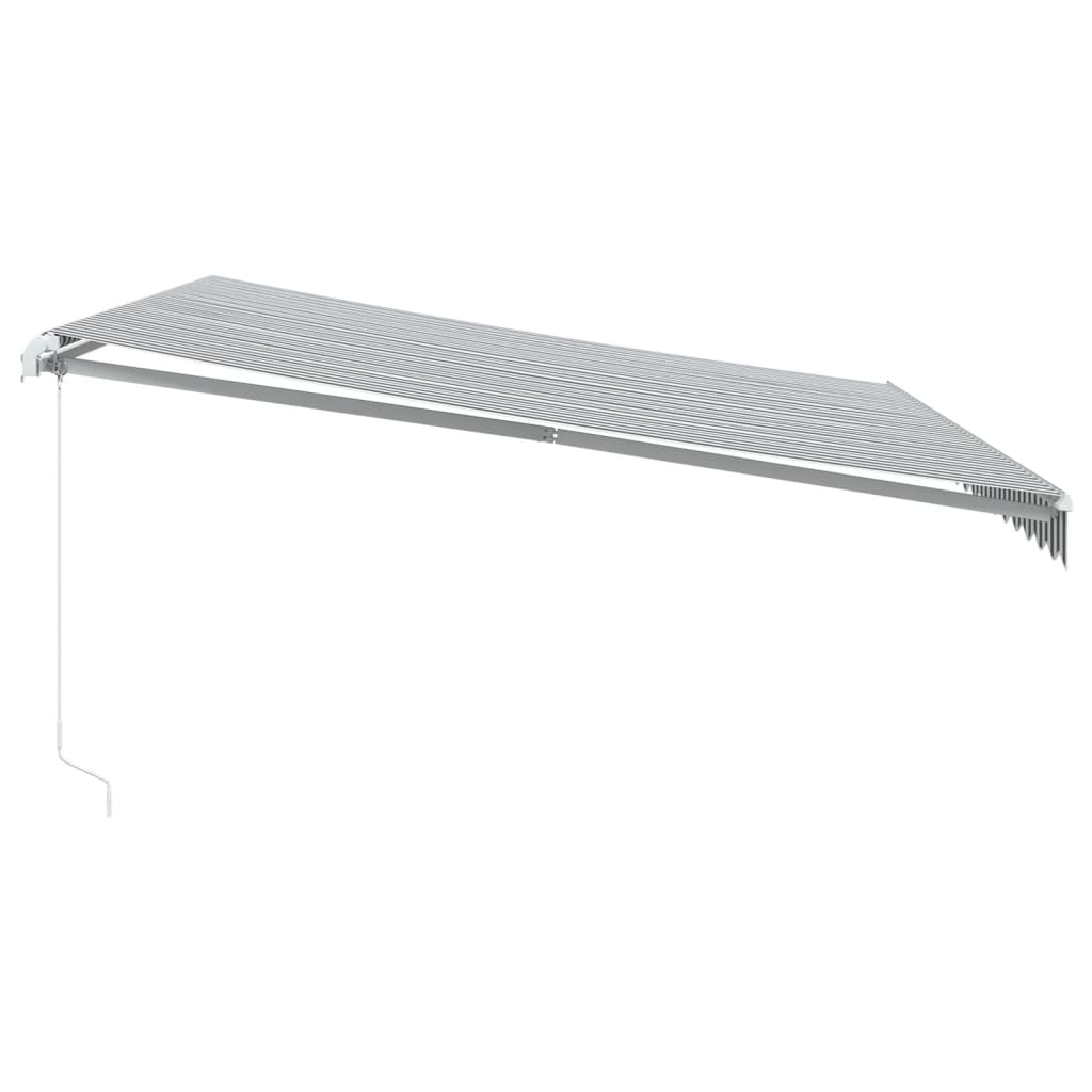 Markise Manuell mit LED Anthrazit & Weiß 450x350 cm