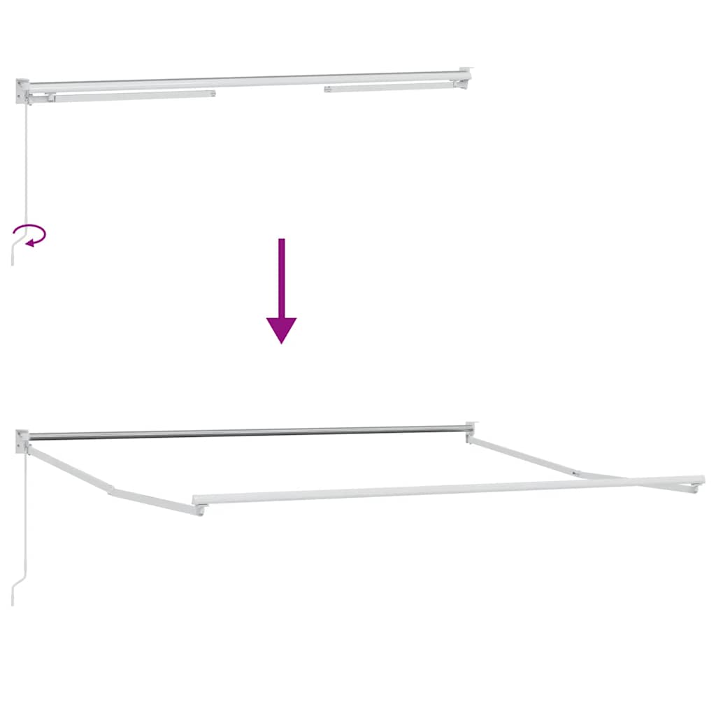 Markise Einziehbar Anthrazit und Weiß 4,5x3 m Stoff & Aluminium