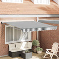 Markise Einziehbar Anthrazit und Weiß 3x2,5 m Stoff & Aluminium