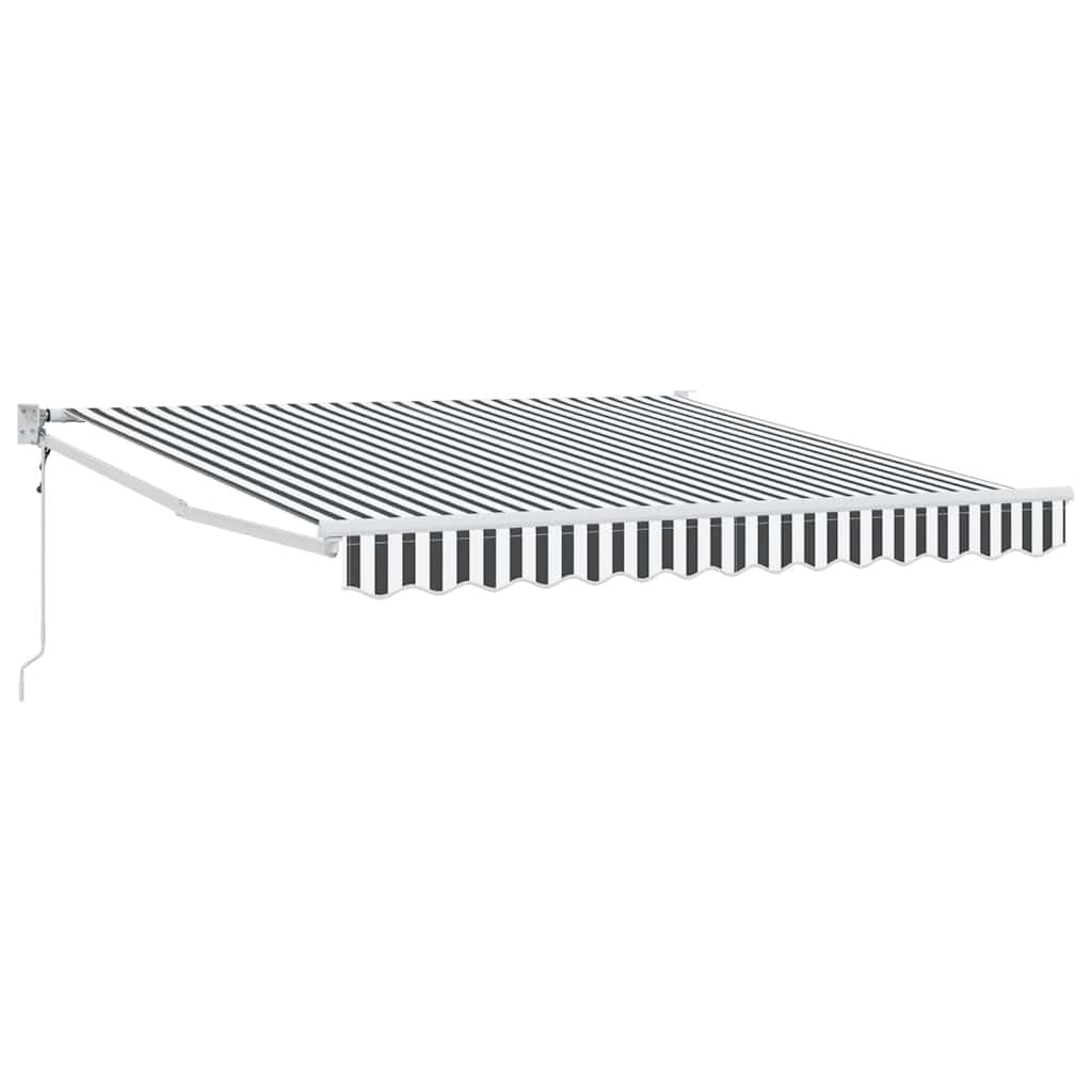 Markise Einziehbar Anthrazit und Weiß 3x2,5 m Stoff & Aluminium