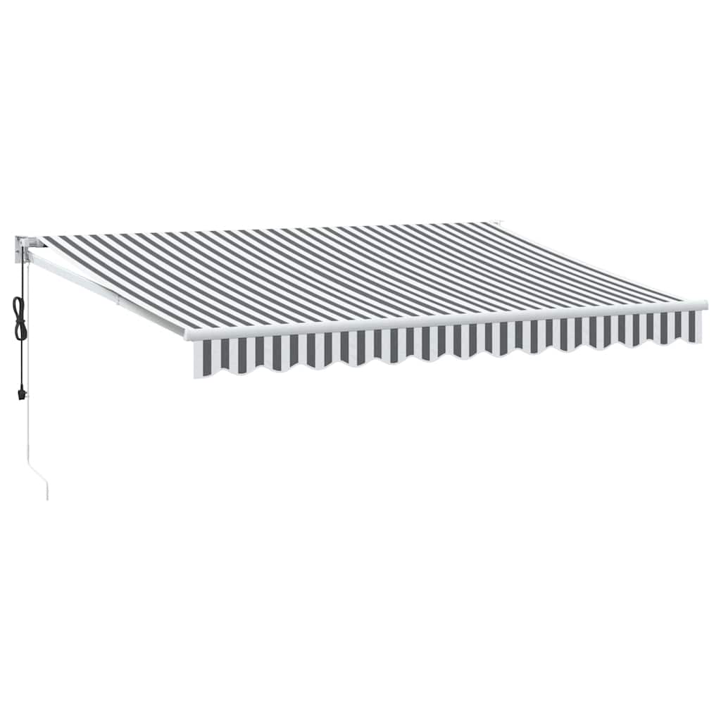 Markise Einziehbar Anthrazit & Weiß 3,5x2,5 m Stoff & Aluminium