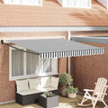 Markise Einziehbar Anthrazit und Weiß 3x2,5 m Stoff & Aluminium