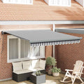 Markise Einziehbar Anthrazit und Weiß 3x2,5 m Stoff & Aluminium