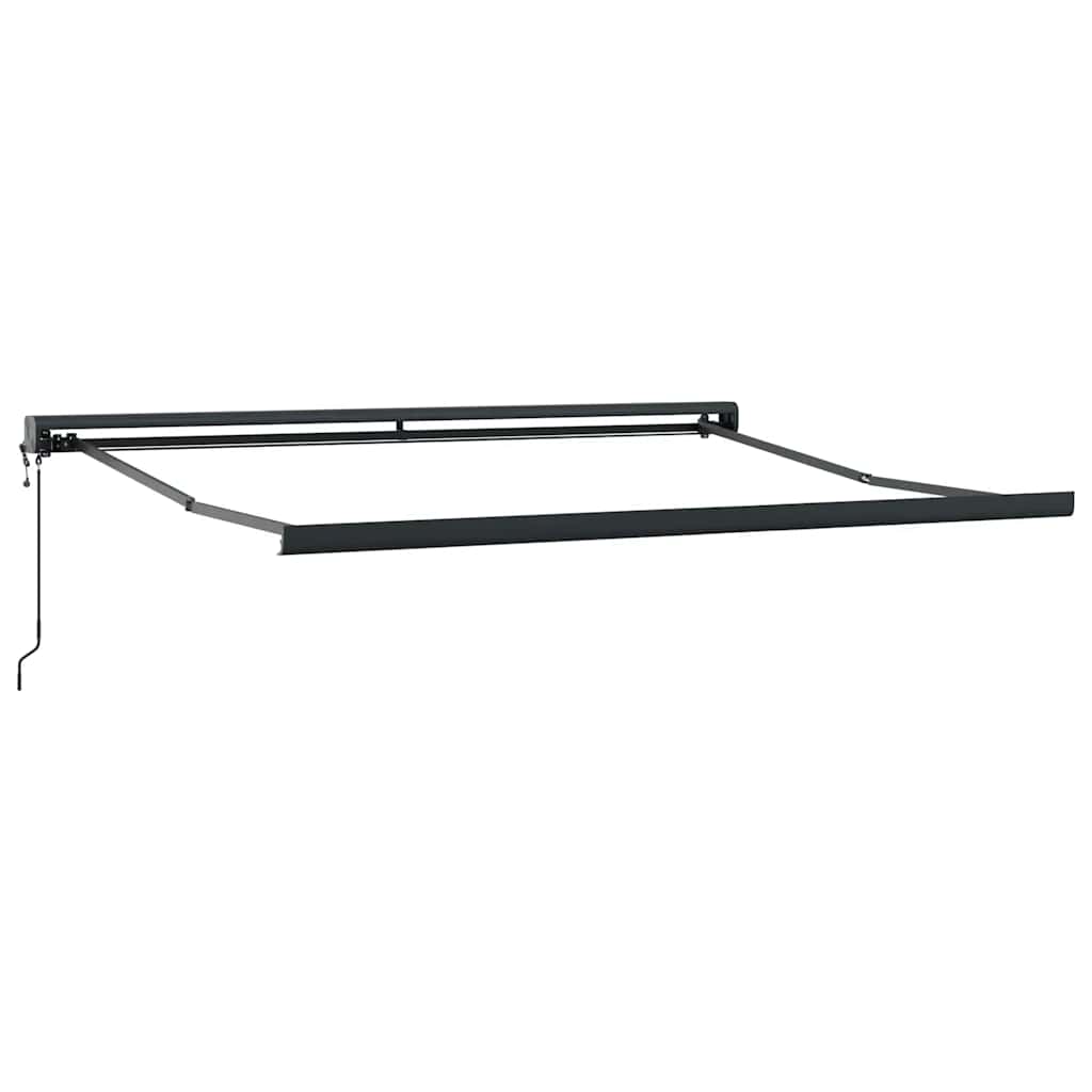 Markise Einziehbar Anthrazit und Weiß 3x2,5 m Stoff & Aluminium