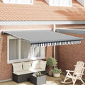 Markise Einziehbar Anthrazit und Weiß 3x2,5 m Stoff & Aluminium