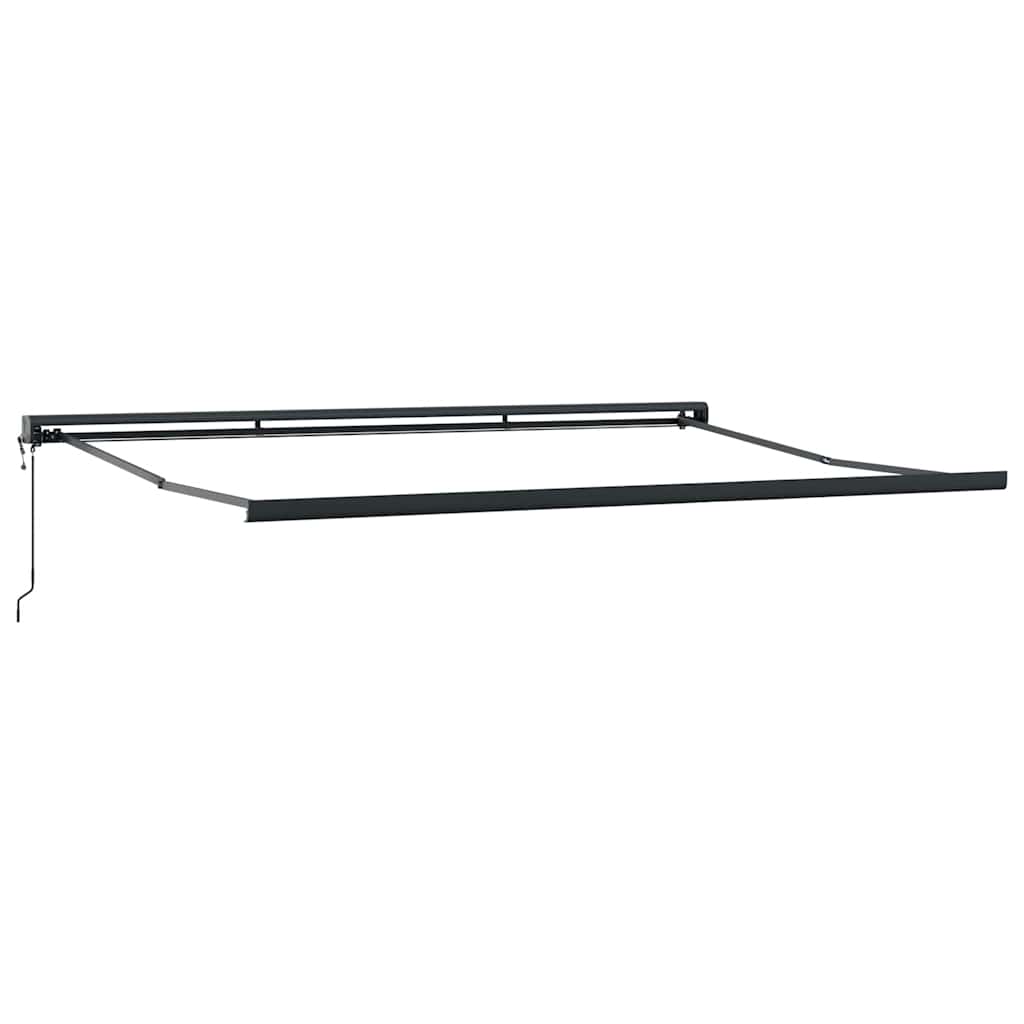 Markise Einziehbar Anthrazit und Weiß 4,5x3 m Stoff & Aluminium