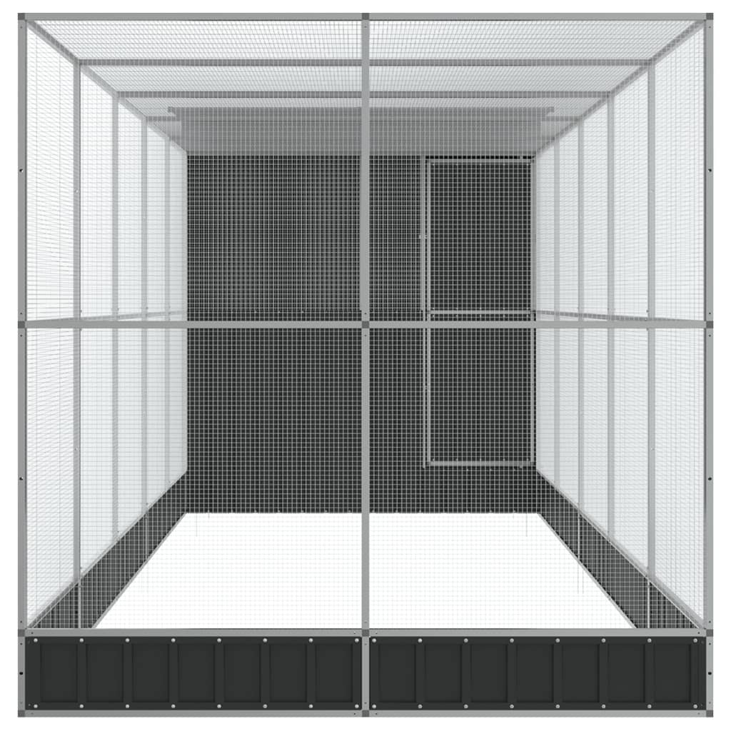 Voliere mit Erweiterung Silbern 623x203x216 cm Stahl