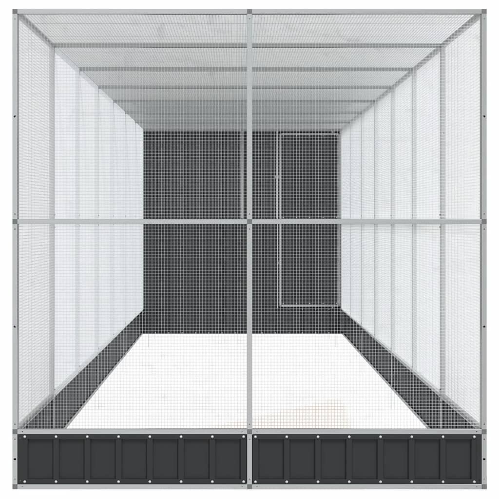 Voliere mit Erweiterung Silbern 830x203x216 cm Stahl