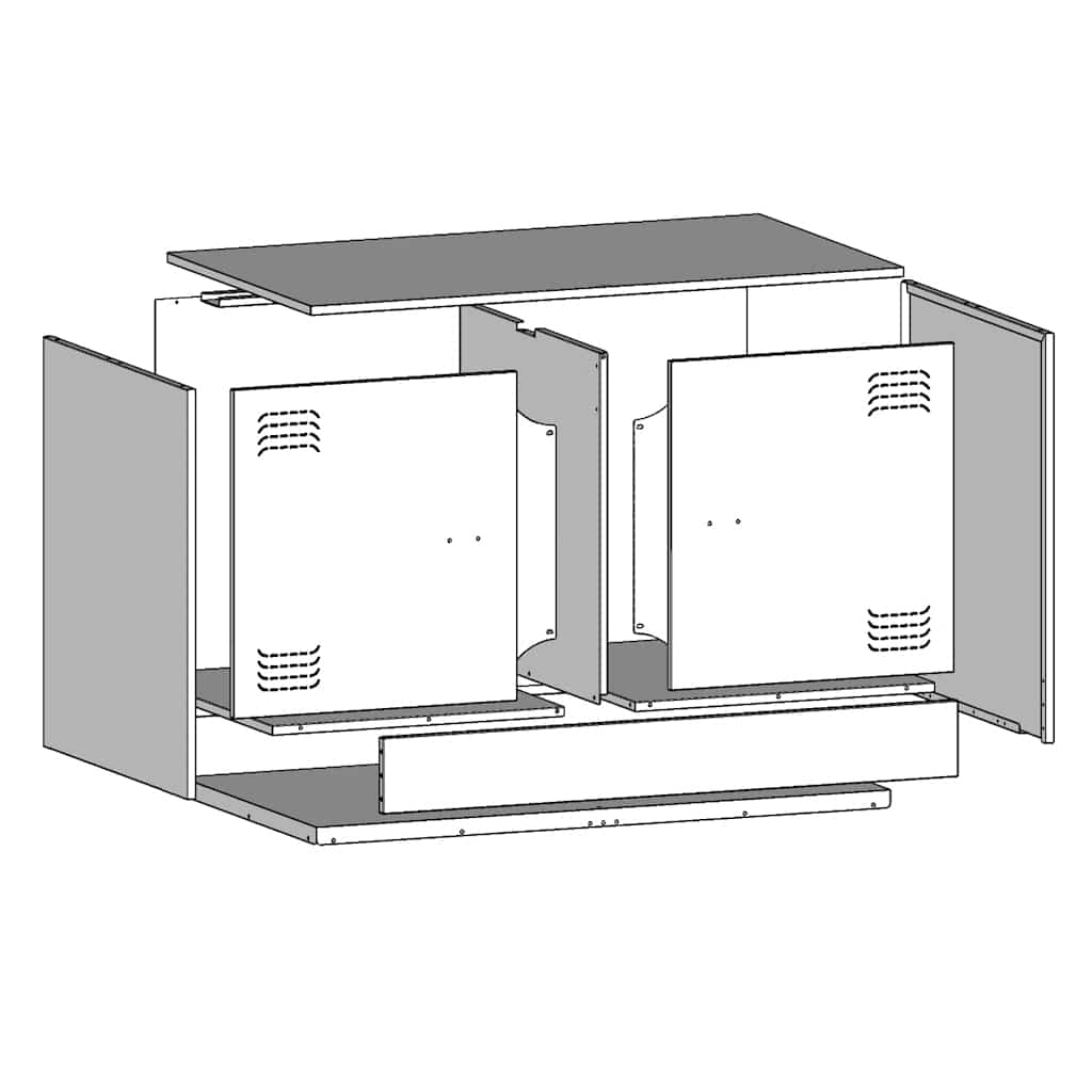 TV-Schränke 2 Stk. Schwarz 67x39x44 cm Stahl