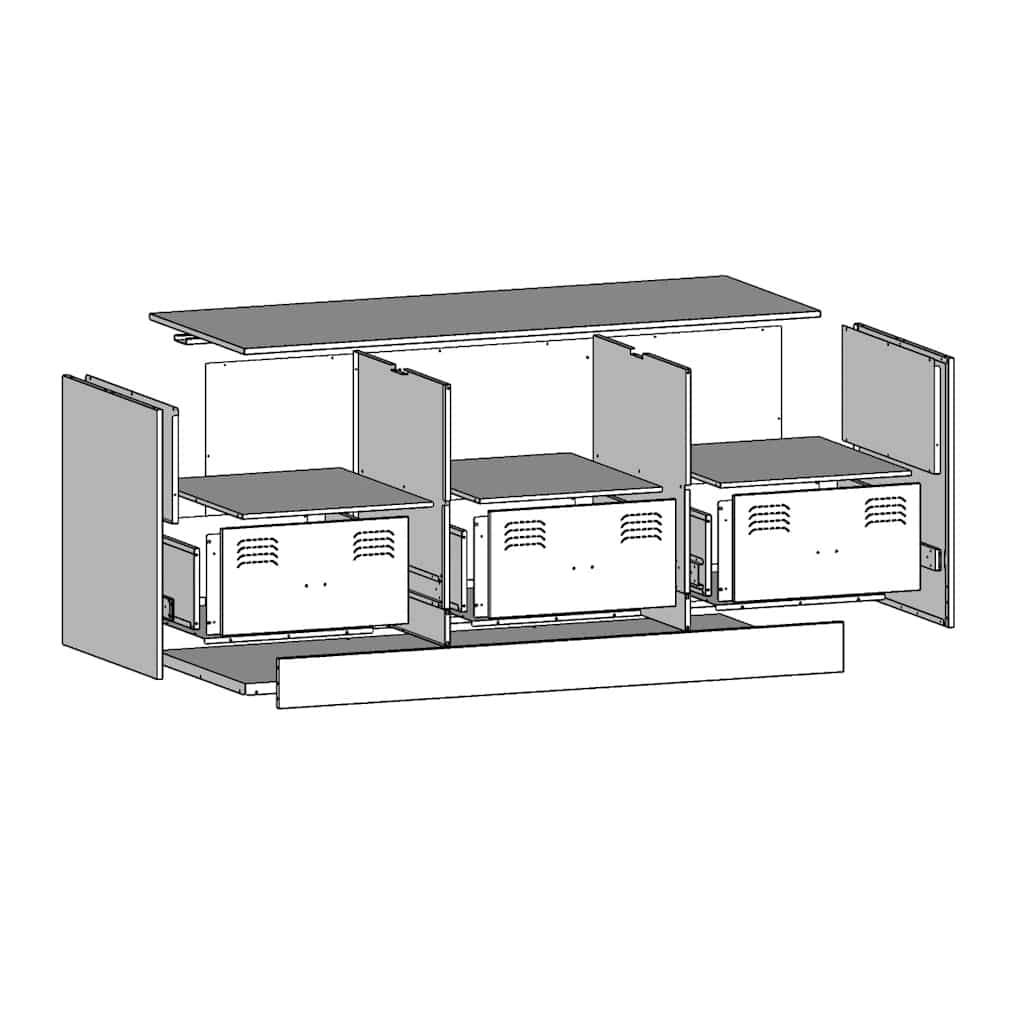 TV-Schrank Senfgelb 99x39x44 cm Stahl