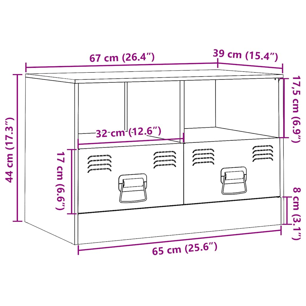 TV-Schrank Anthrazit 67x39x44 cm Stahl