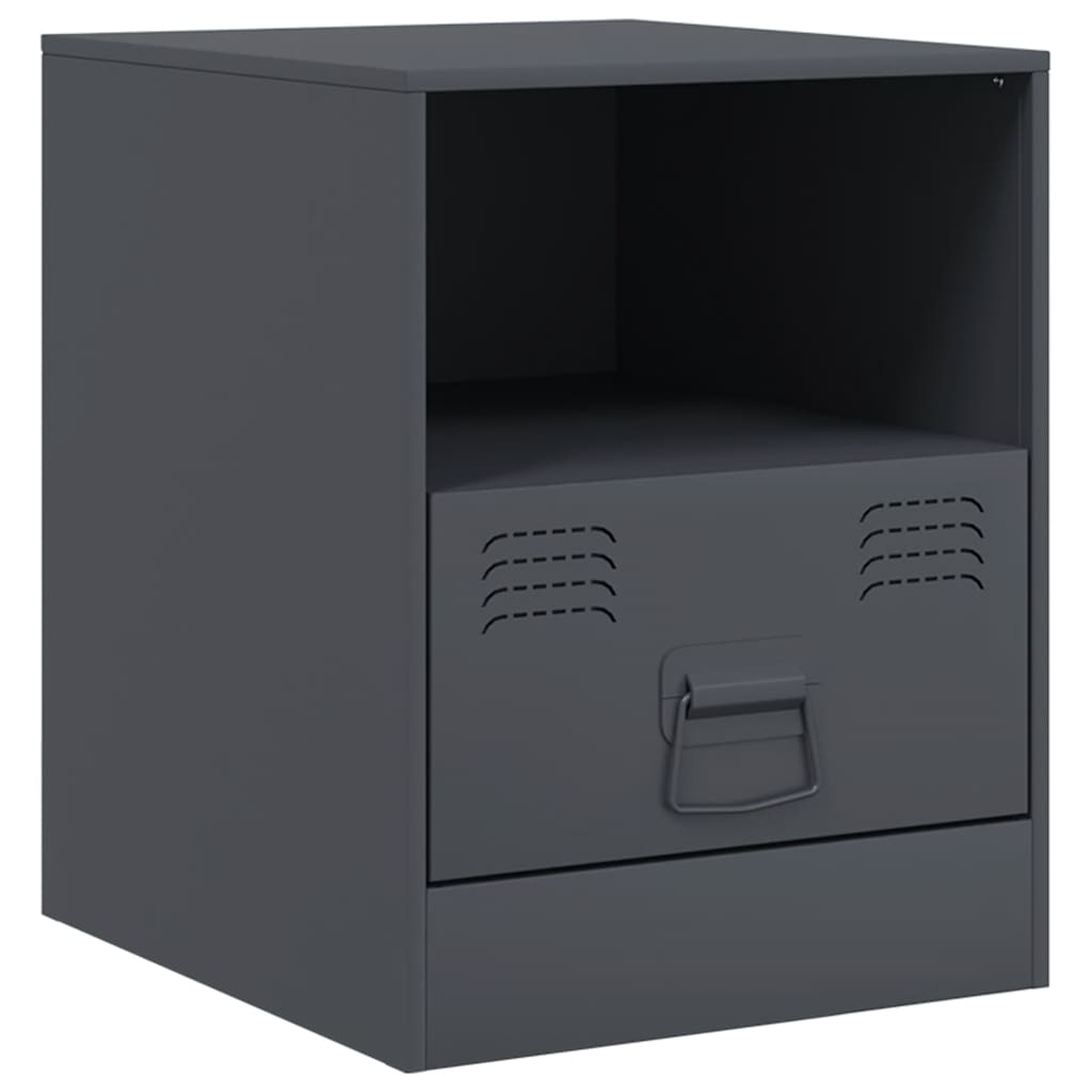 Nachttisch Anthrazit 34,5x39x44 cm Stahl