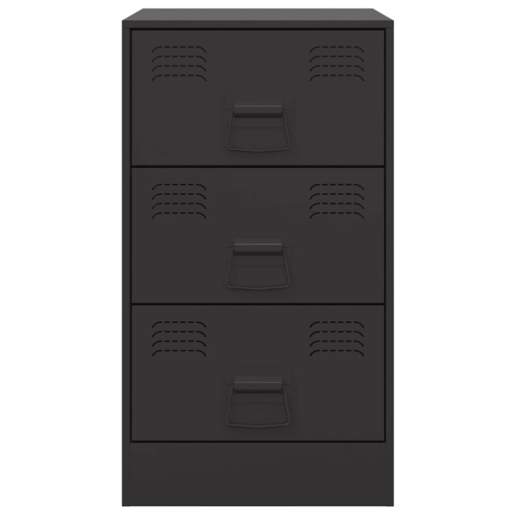 Nachttische 2 Stk. Schwarz 34,5x39x62 cm Stahl