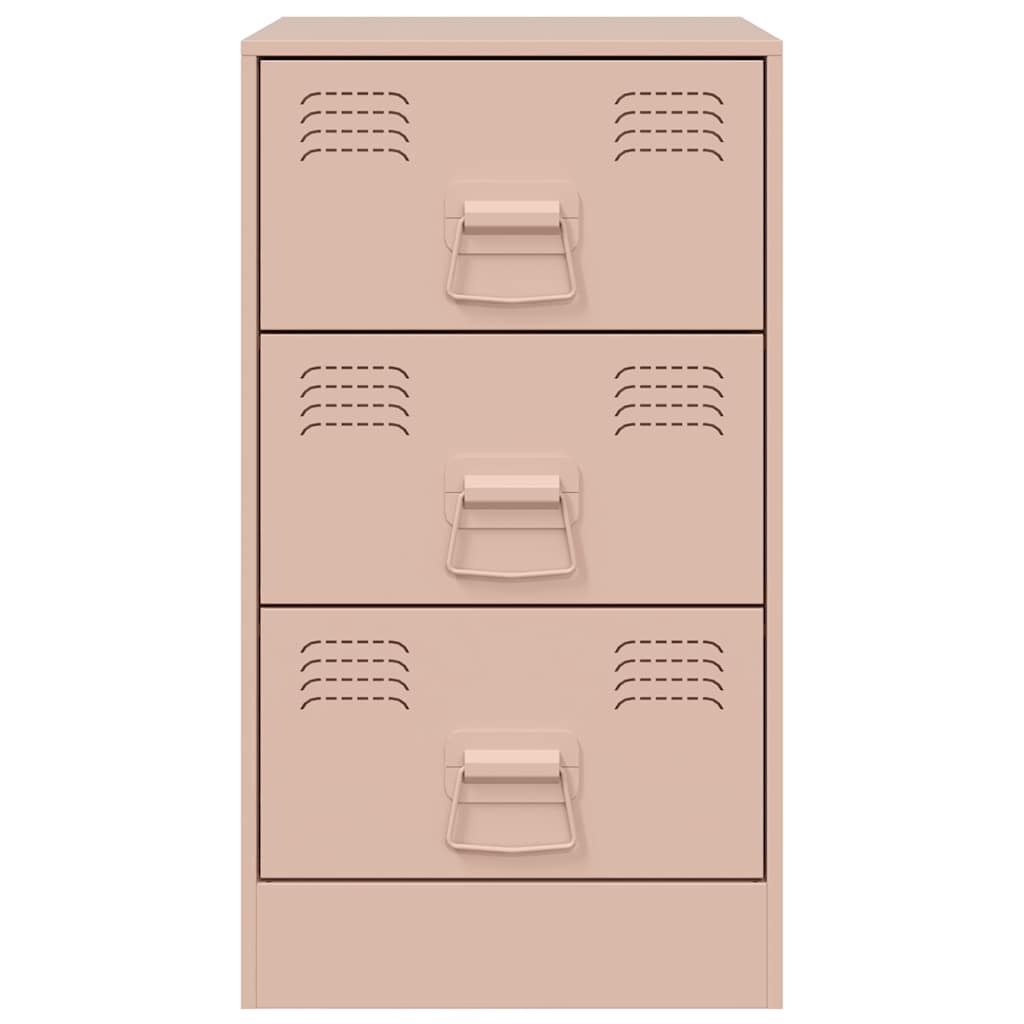 Nachttische 2 Stk. Rosa 34,5x39x62 cm Stahl