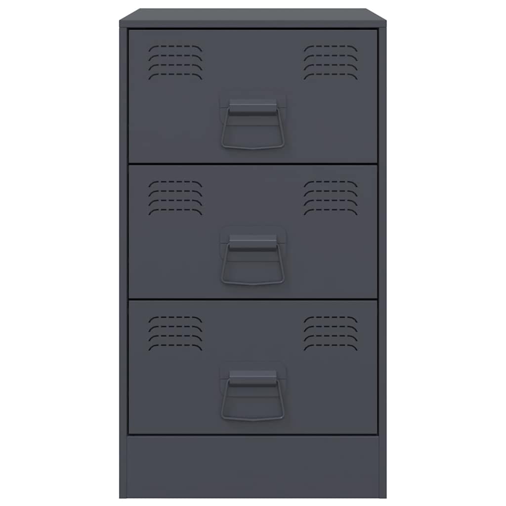 Nachttische 2 Stk. Anthrazit 34,5x39x62 cm Stahl