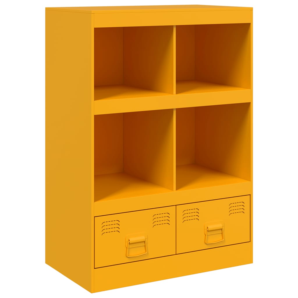 Highboard Senfgelb 67x39x95 cm Stahl