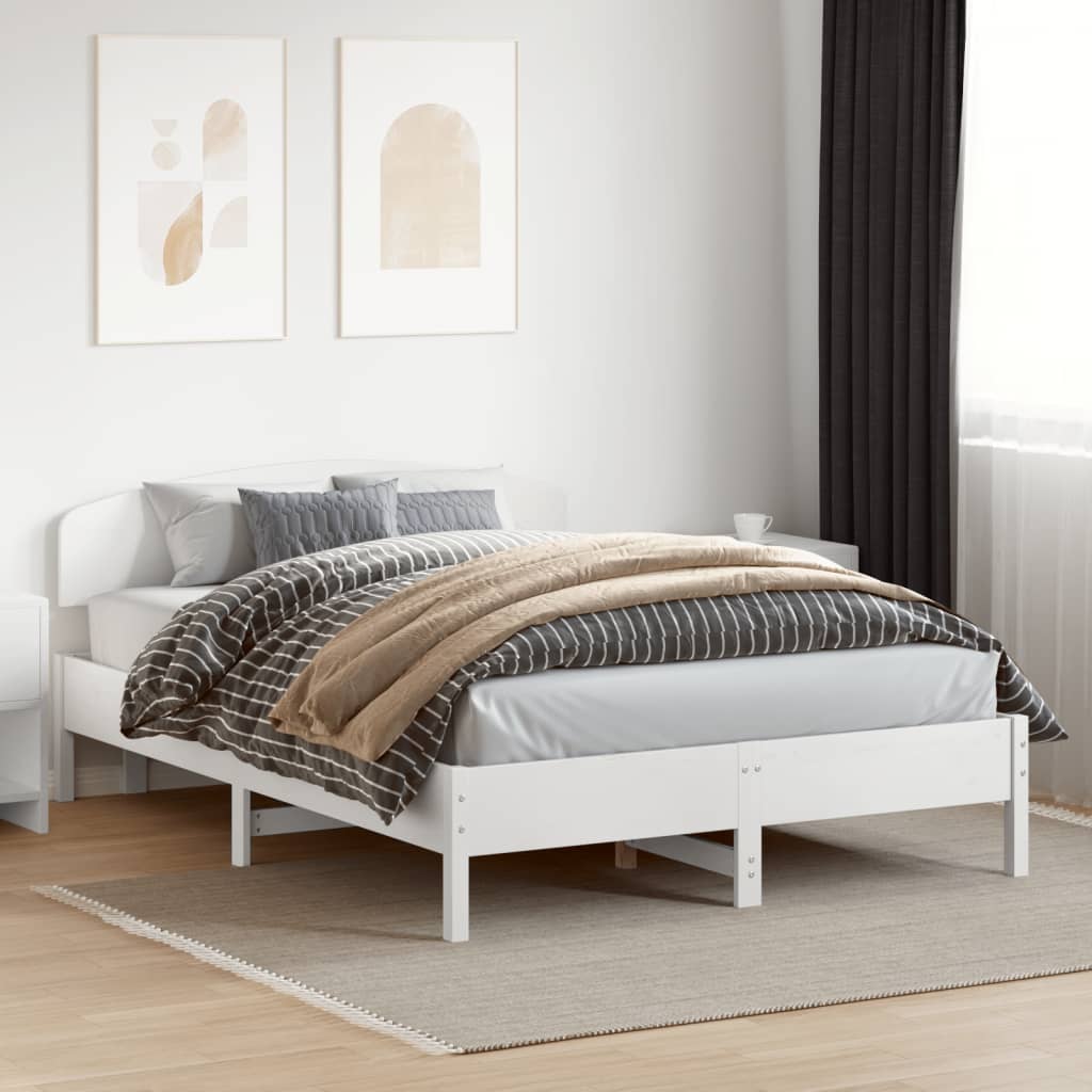 Kopfteil Weiß 150 cm Massivholz Kiefer