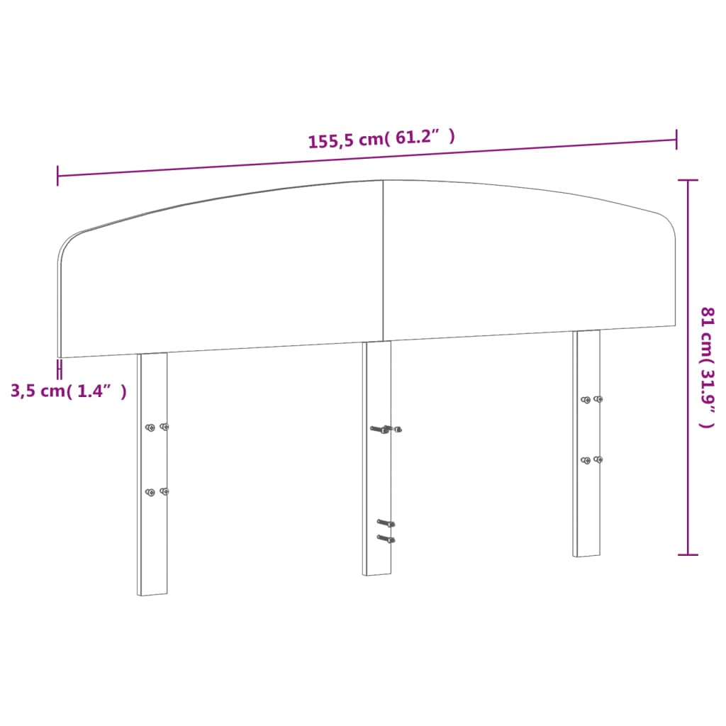 Kopfteil Weiß 150 cm Massivholz Kiefer
