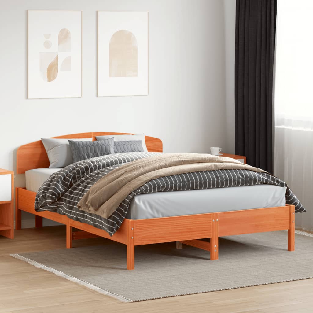 Kopfteil Wachsbraun 150 cm Massivholz Kiefer