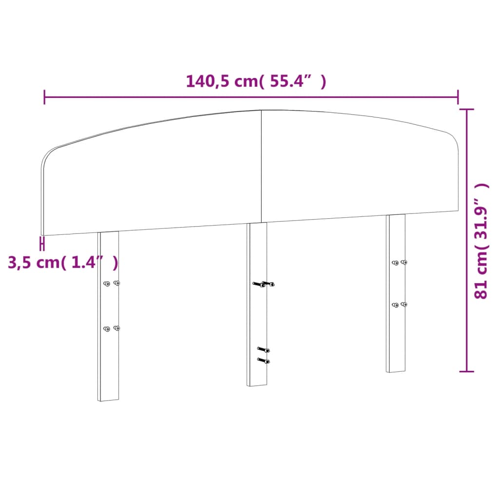 Kopfteil Wachsbraun 135 cm Massivholz Kiefer
