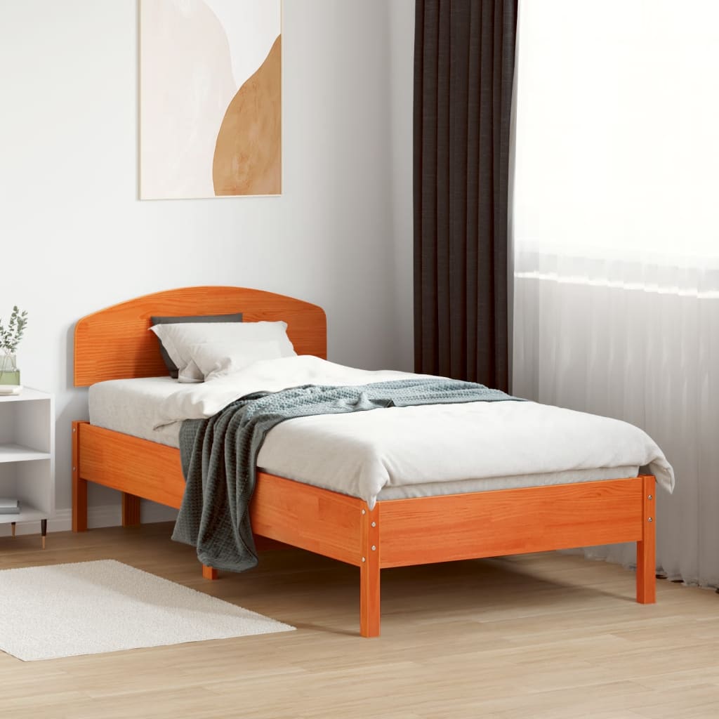 Kopfteil Wachsbraun 100 cm Massivholz Kiefer