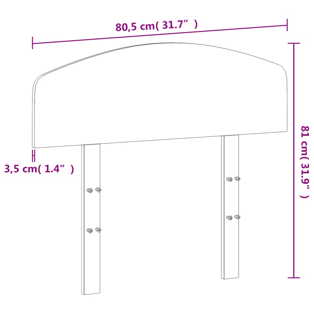 Kopfteil Weiß 75 cm Massivholz Kiefer
