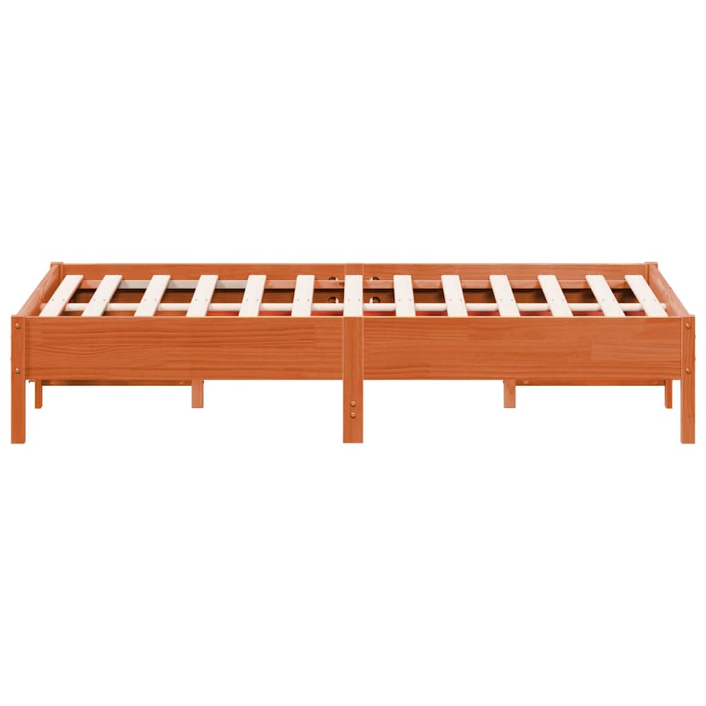 Massivholzbett ohne Matratze Wachsbraun 90x190 cm Kiefernholz