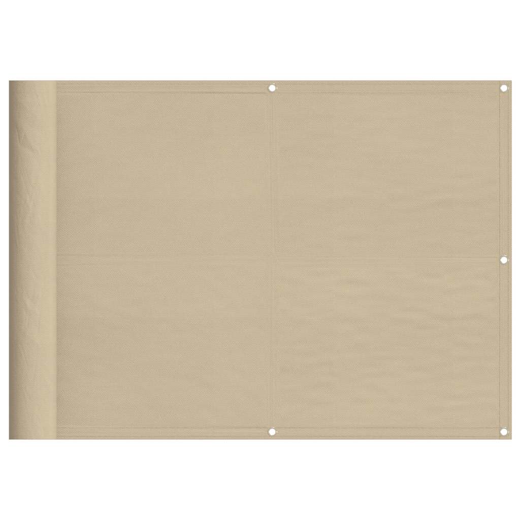 Balkon-Sichtschutz Beige 75x800 cm 100 % Polyester-Oxford