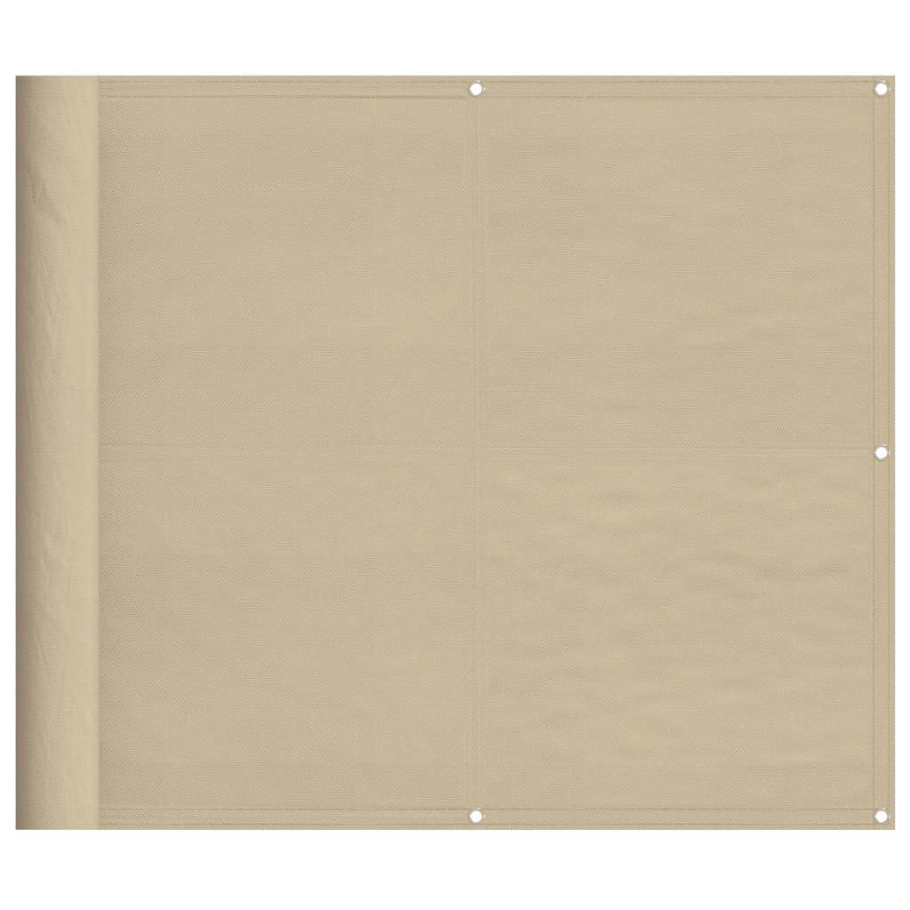 Balkon-Sichtschutz Beige 90x1000 cm 100 % Polyester-Oxford