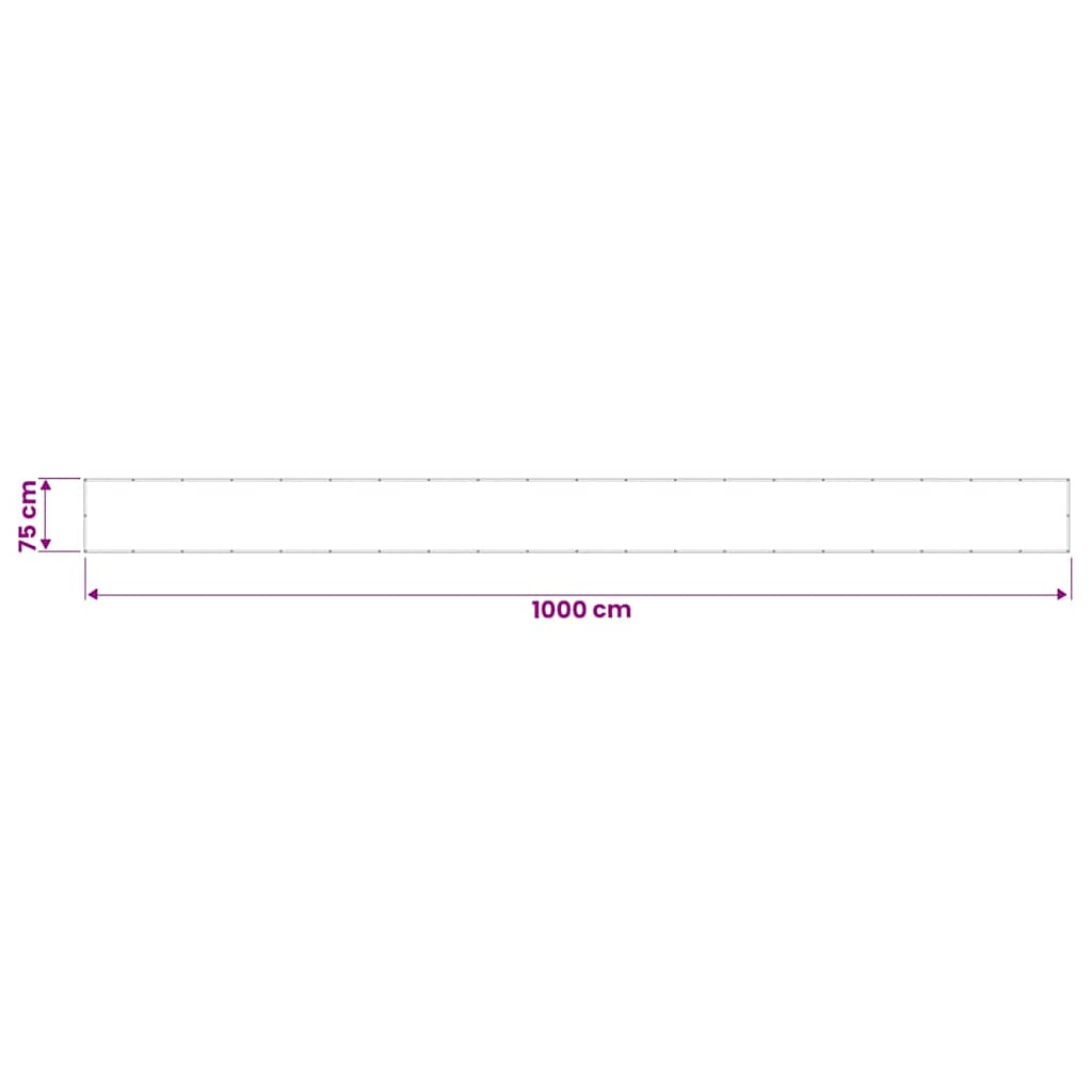 Balkon-Sichtschutz Schwarz 75x1000 cm 100 % Polyester-Oxford