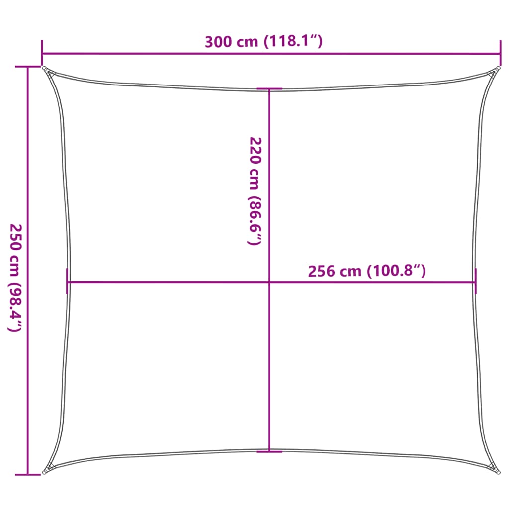 Sonnensegel Sandfarbe 3x2,5 m 100% Polyester Oxford