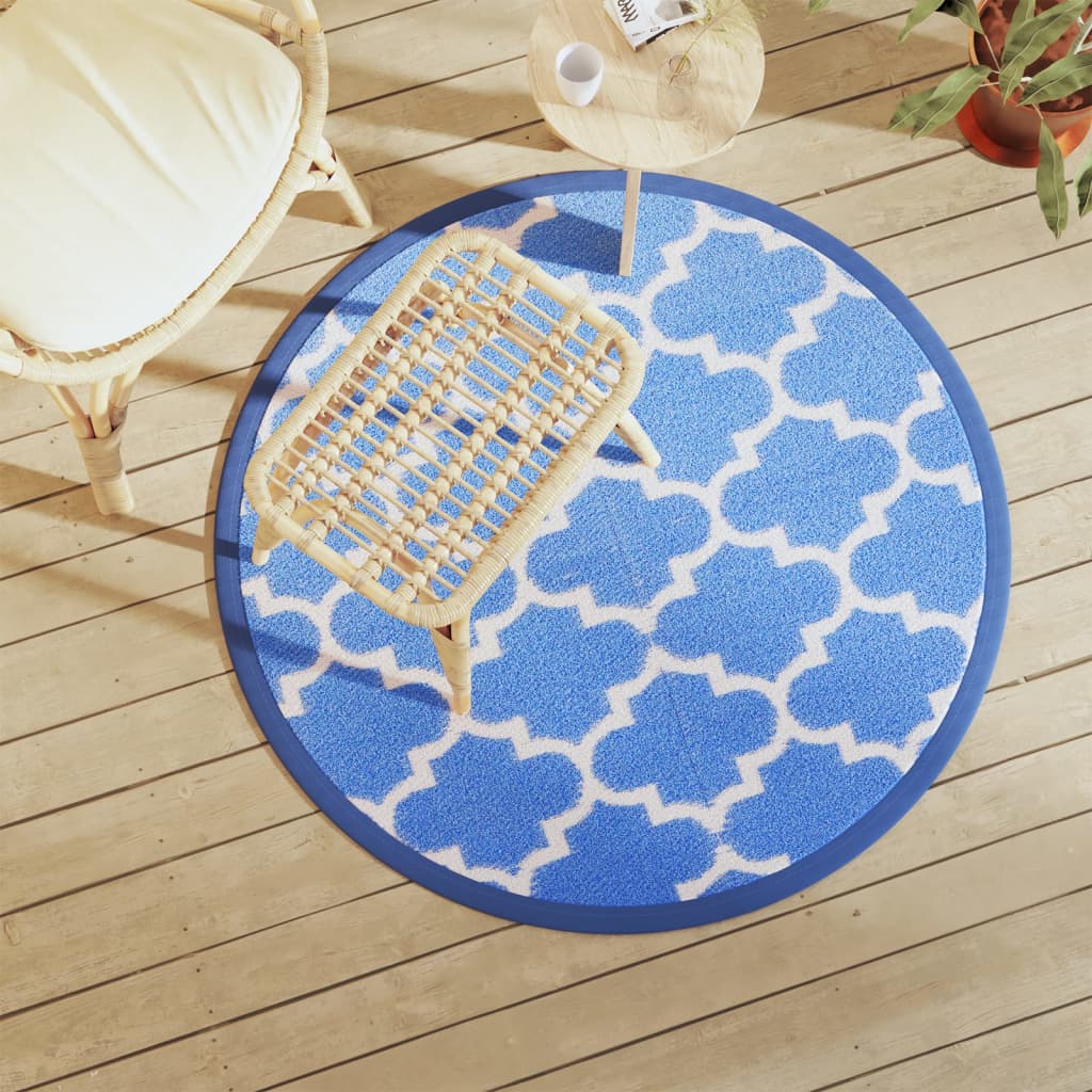 Outdoor-Teppich ARAKIL Blau Ø120 cm PP